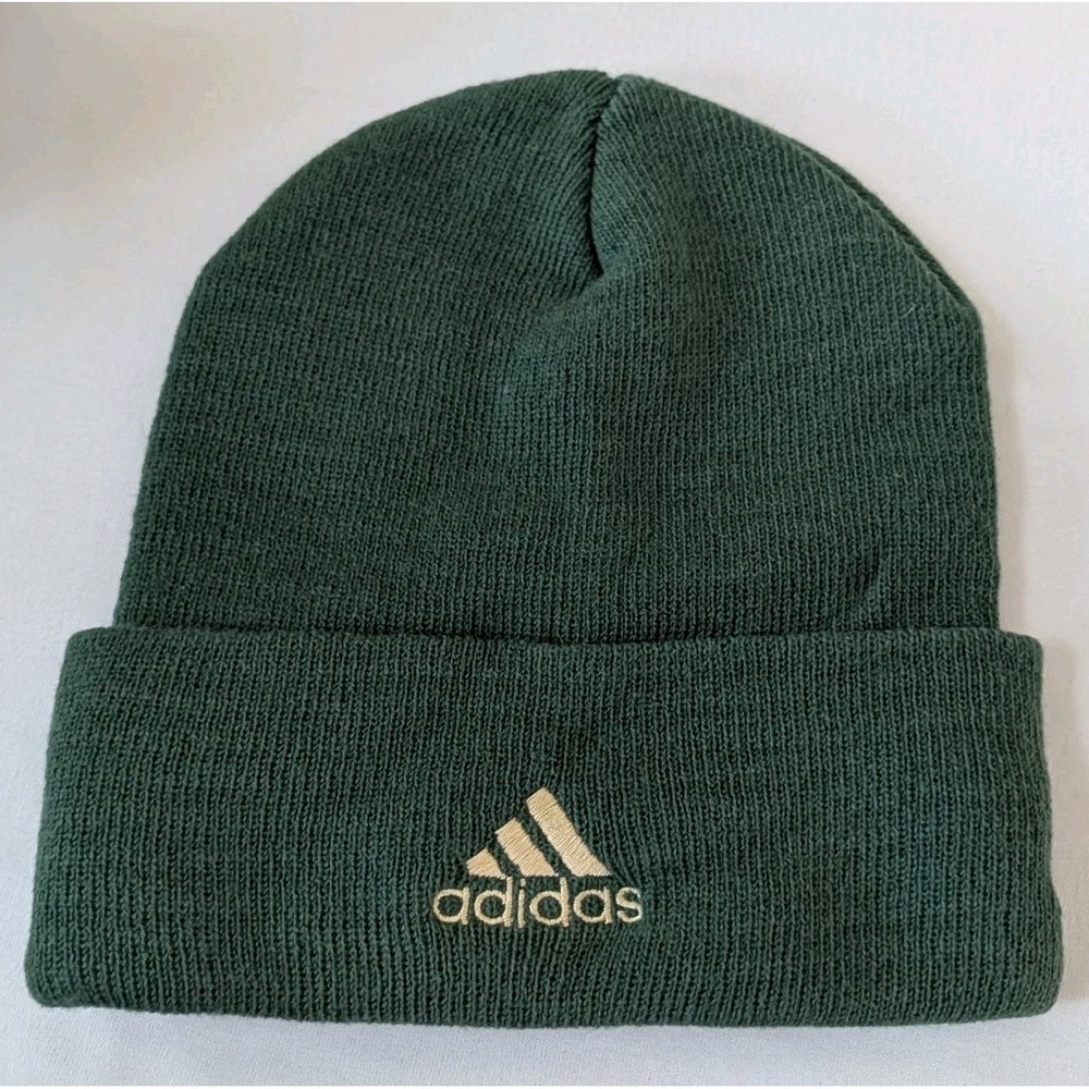 Vintage Adidas Notre Dame Fighting Irish Beanie Hat Green Knit Cap